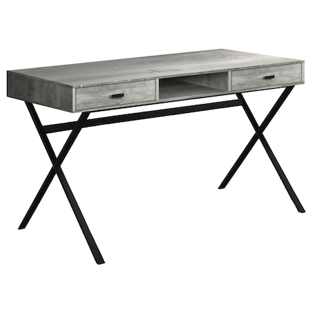 Monarch Specialties Computer Desk, Home Office, Laptop, Storage Drawers, 48"L, Work, Metal, Laminate, Grey, Black I 7448